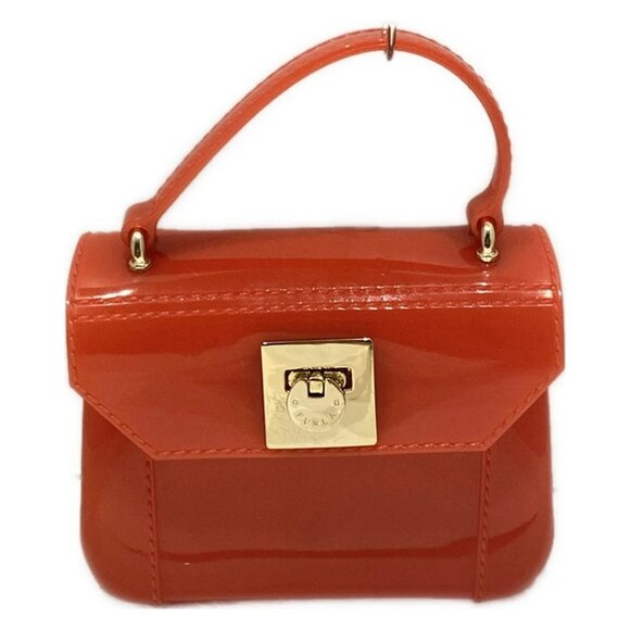Auth FURLA Candy Bag - Red Rubber Handbag - Picture 1 of 10